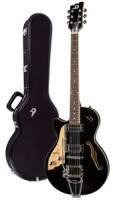 Guitare électrique DUESENBERG STARPLAYER TV - BLACK - Version gaucher + Custom Line Case