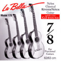 Jeu de cordes pour guitare classique enfants 7/8 - LA BELLA 178 - tension normale