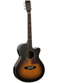 Guitare acoustique TANGLEWOOD TW45R VSE - Sundance Reserve Series - LR Baggs Stage Pro Element - Super Folk - Cutaway - entièrement massive 